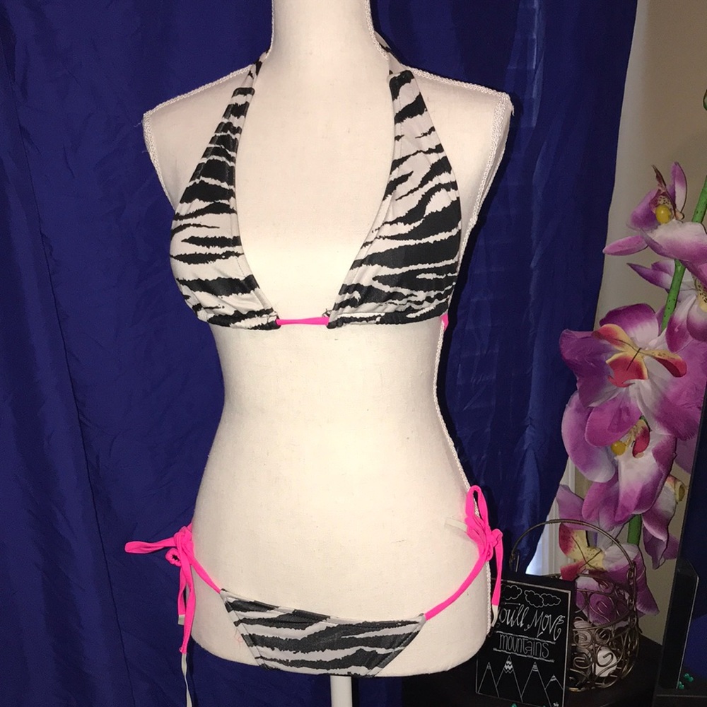 Pink and Zebra Scrunch Bikini